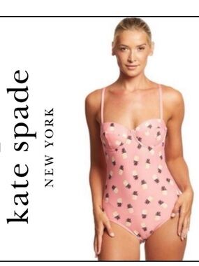 Kate Spade Laniakea Beach Pineapple Underwire One-Piece Swimsuit.